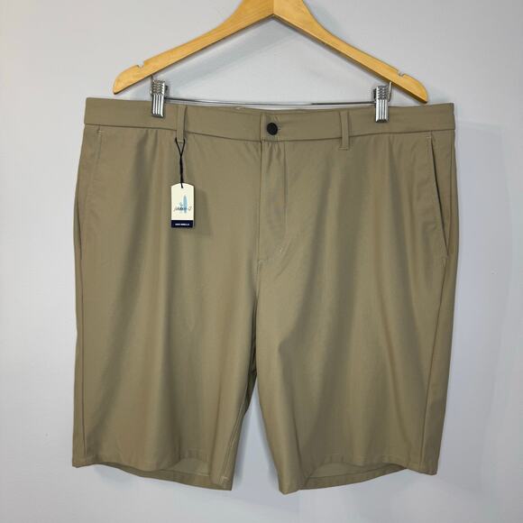 Johnnie O Cross Country Prep Performance Golf Shorts Light Khaki Men's 40 New - Picture 2 of 12